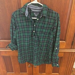 Tommy Hilfiger Green Plaid Blouse